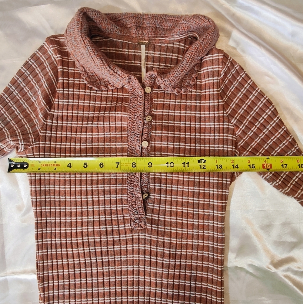 Brown Plaid Long Sleeve Hoodie - Picture 10 of 14